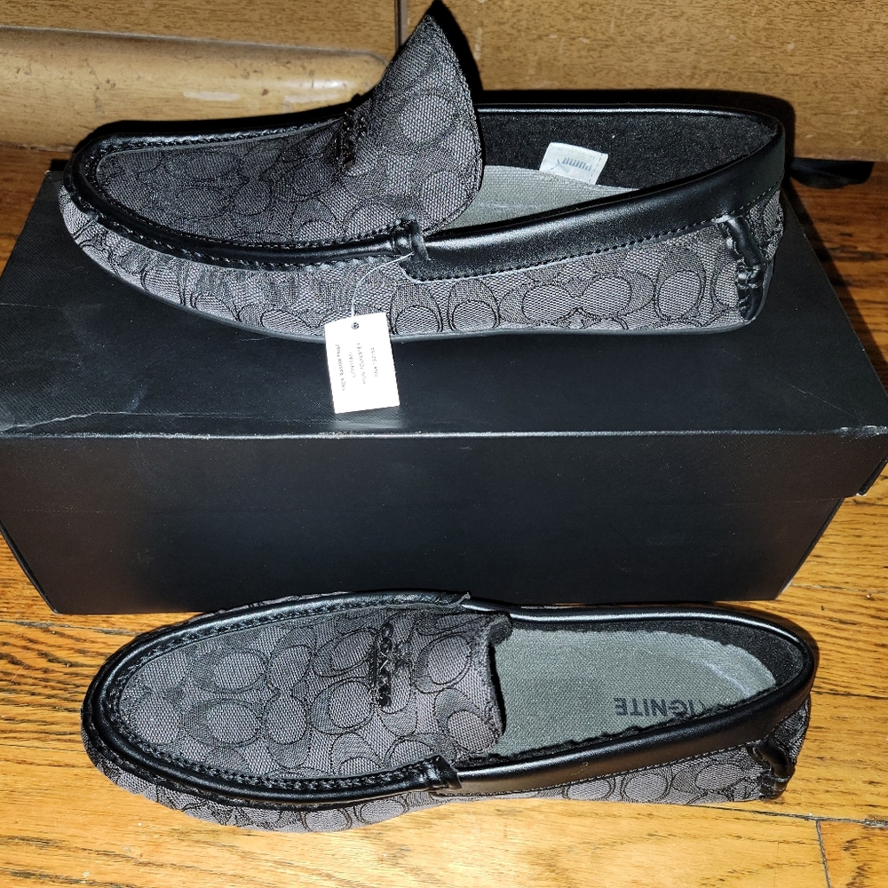 COACH Men's  C Sig Jaq and Leather Loafers sz 10